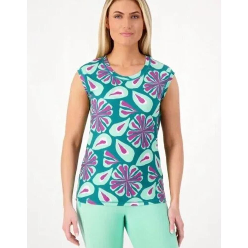 NWT Gymwrap QVC Everyday Tank with High-Low Hem Sz S "Torn Harbor" Colorway